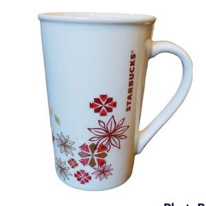 Starbucks Poinsettia Snowflake mug